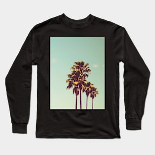 Palm trees, Tropical landscape palms, Sky, Nature print Long Sleeve T-Shirt